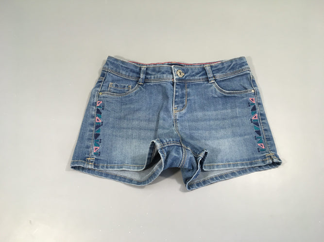 Short denim broderies, moins cher chez Petit Kiwi