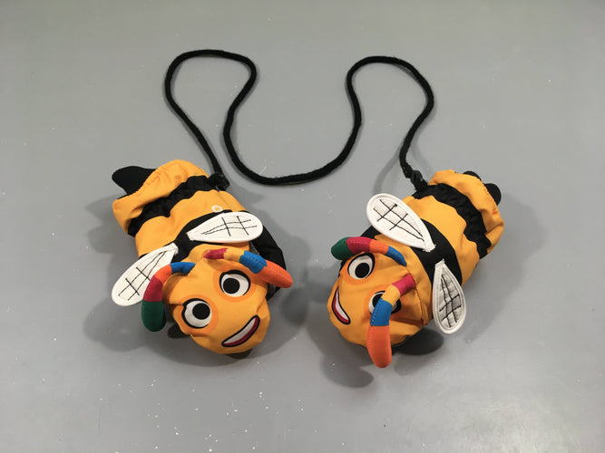 Moufles oranges abeilles, 2-3a, moins cher chez Petit Kiwi