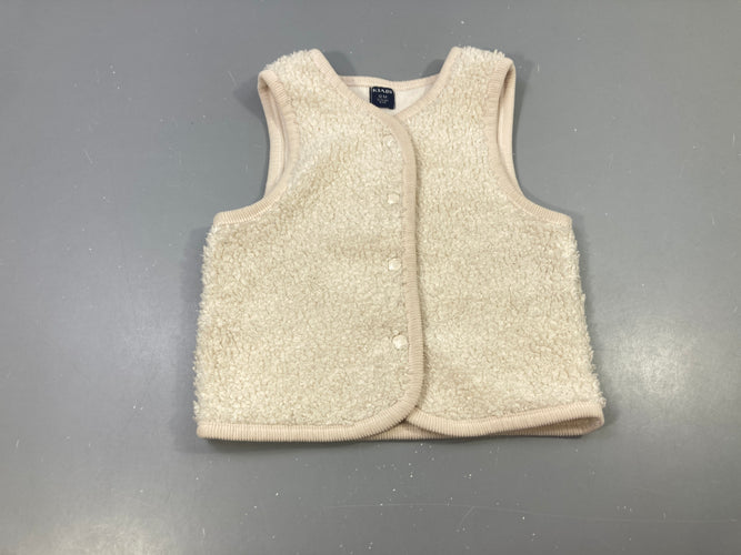 Gilet sherpa sans manches écru, moins cher chez Petit Kiwi