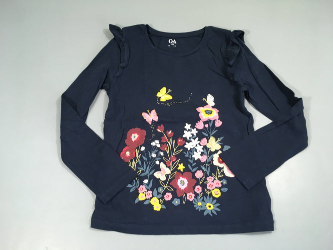 T-shirt m.l bleu foncé froufrous, moins cher chez Petit Kiwi