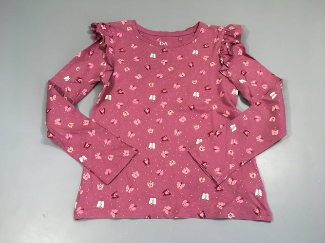 T-shirt m.l rose papillons froufrous, moins cher chez Petit Kiwi