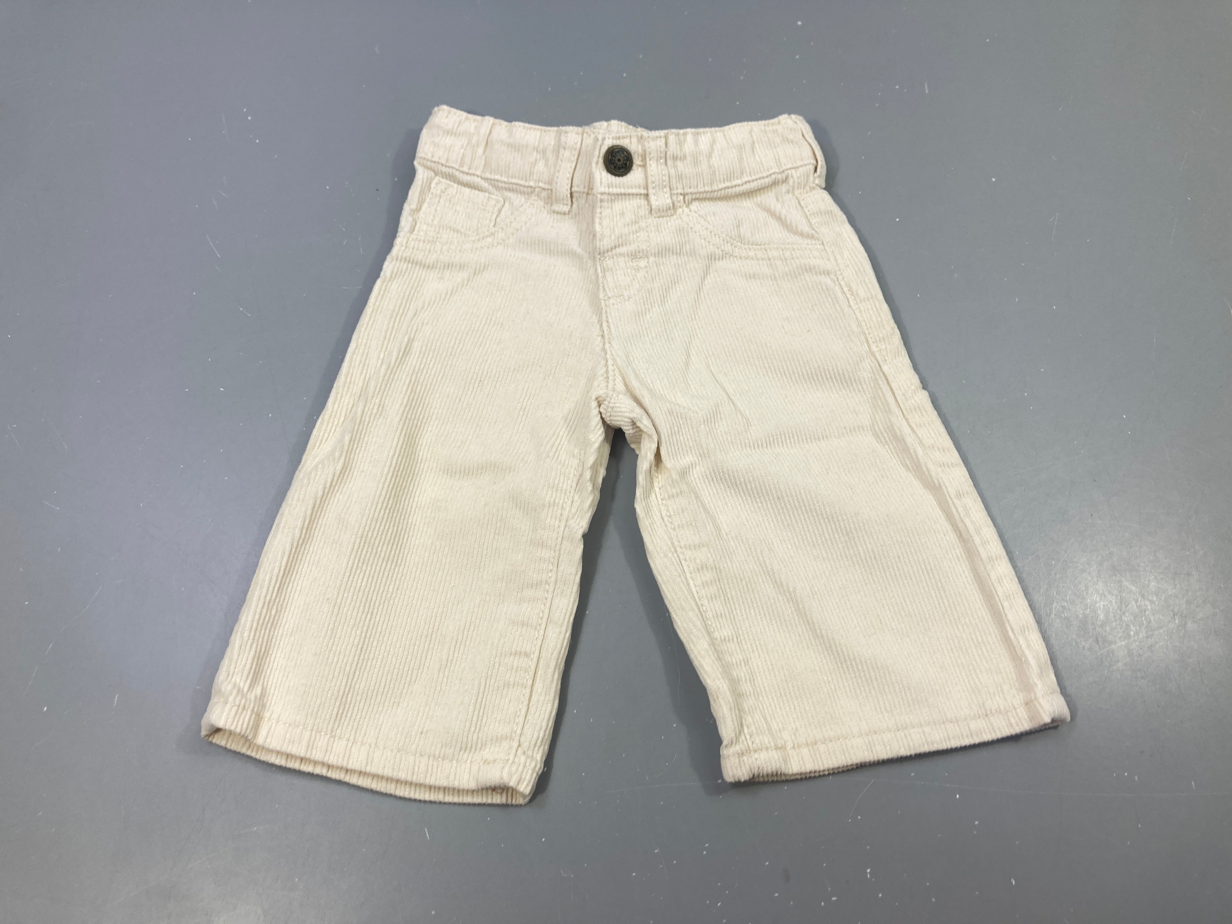 Pantalon velours côtelé écru