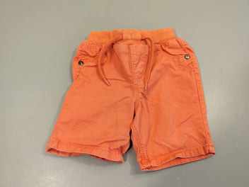 Short toile orange taille élastique  100% coton