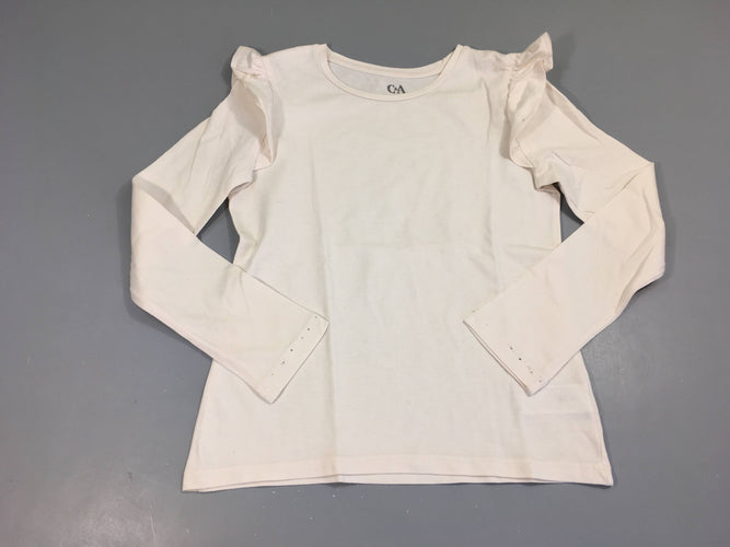 T-shirt m.l blanc froufrous, moins cher chez Petit Kiwi
