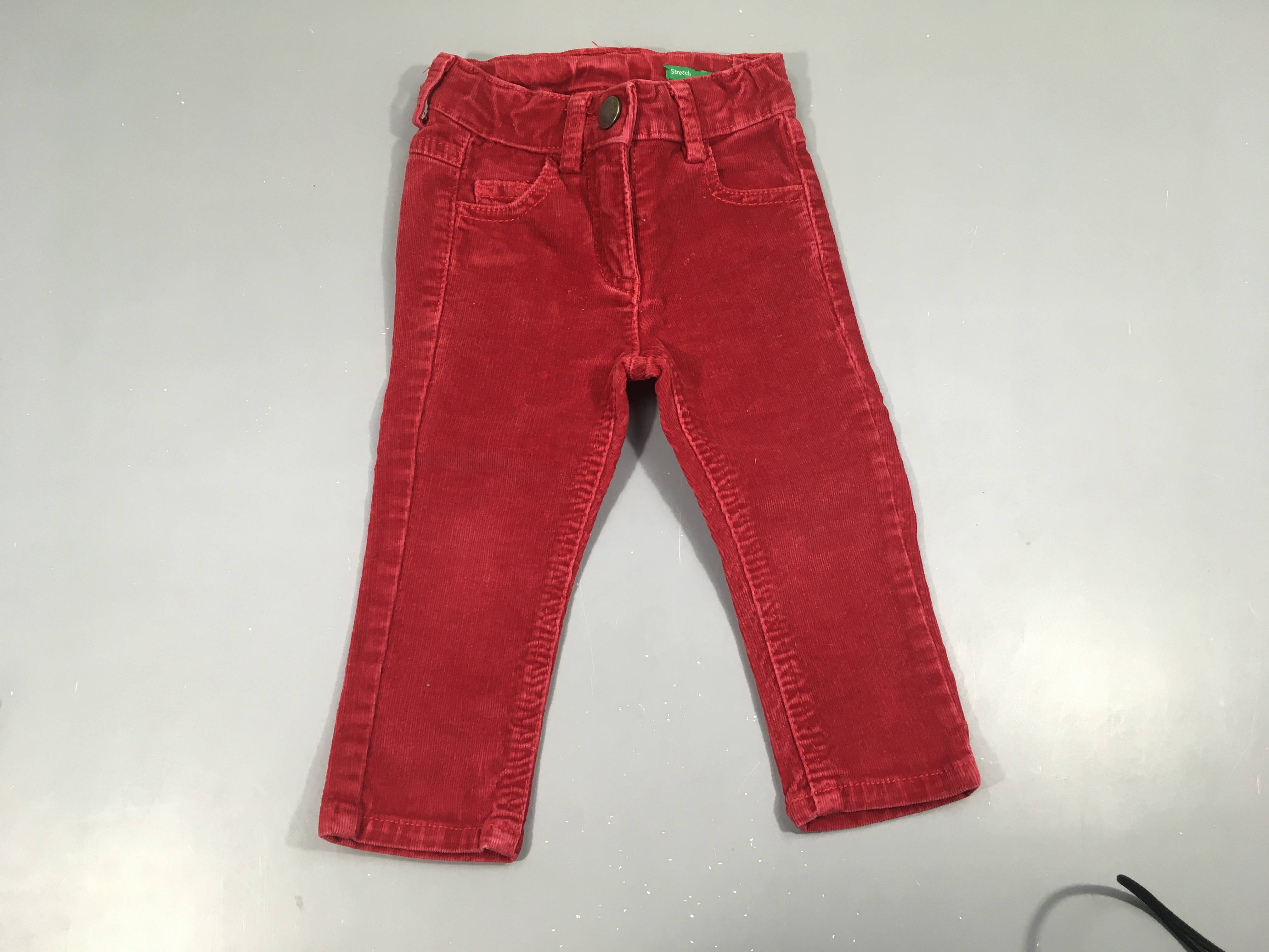 Pantalon velours côtelé rouge stretch skinny