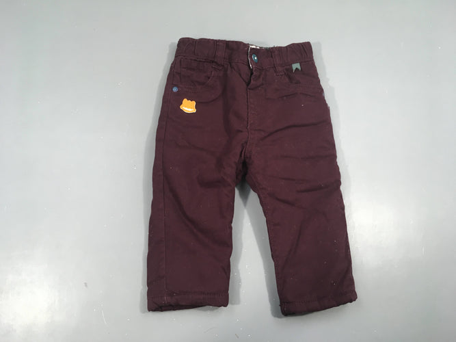 Pantalon violet doublé velours, moins cher chez Petit Kiwi