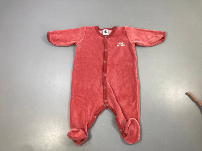 Pyjama rose velours, moins cher chez Petit Kiwi