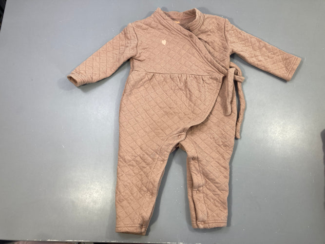 Combinaison beige matelassée croisée, moins cher chez Petit Kiwi