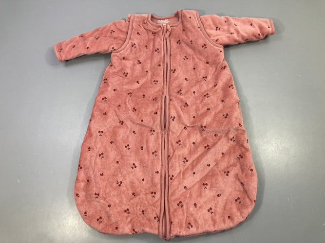 Gigoteuse velours ouatinée ml amovibles rose cerises, moins cher chez Petit Kiwi