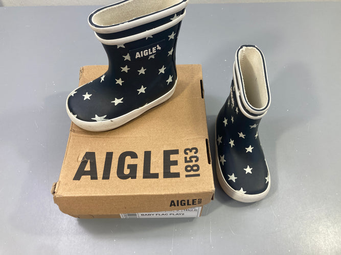 Bottes de pluie marine étoiles, Aigle, moins cher chez Petit Kiwi