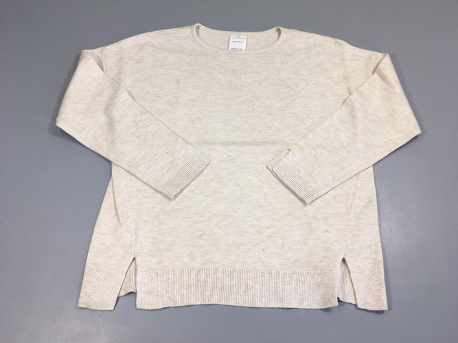 Pull léger beige chiné, très doux, moins cher chez Petit Kiwi