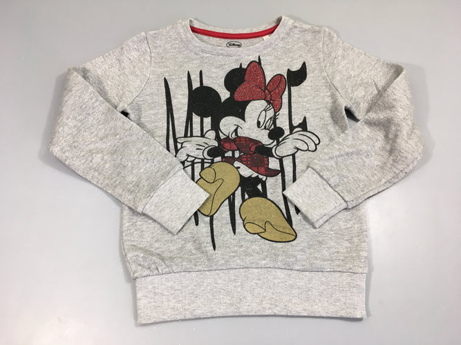Sweat gris irisé Minnie, moins cher chez Petit Kiwi