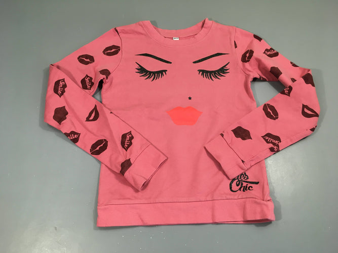 Sweat fin rose visage, moins cher chez Petit Kiwi