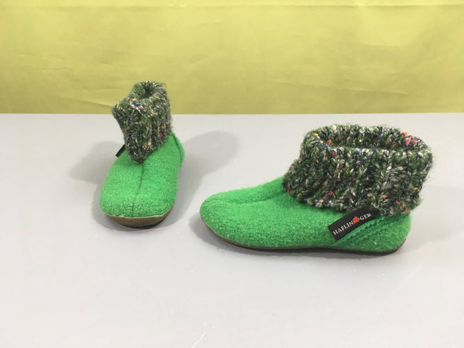 Pantoufles pure laine vert, Halfinger, 23, moins cher chez Petit Kiwi