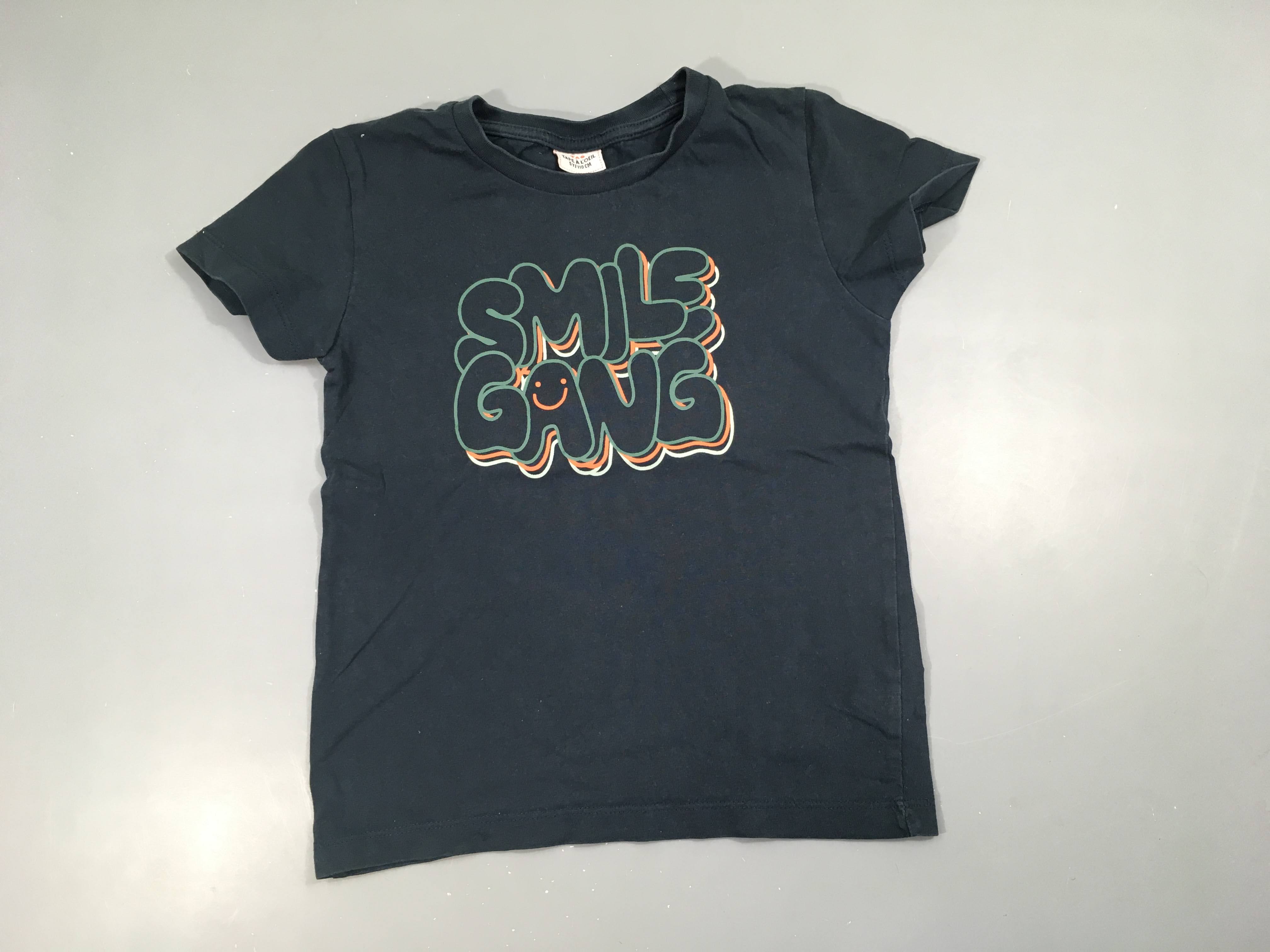 T-shirt m.c bleu foncé s.mile gang