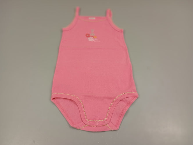 Body à bretelles rose lapin , fleurs, moins cher chez Petit Kiwi