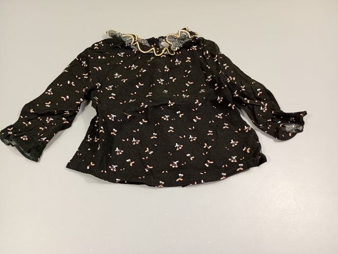 Blouse m.l noire, cerises, moins cher chez Petit Kiwi