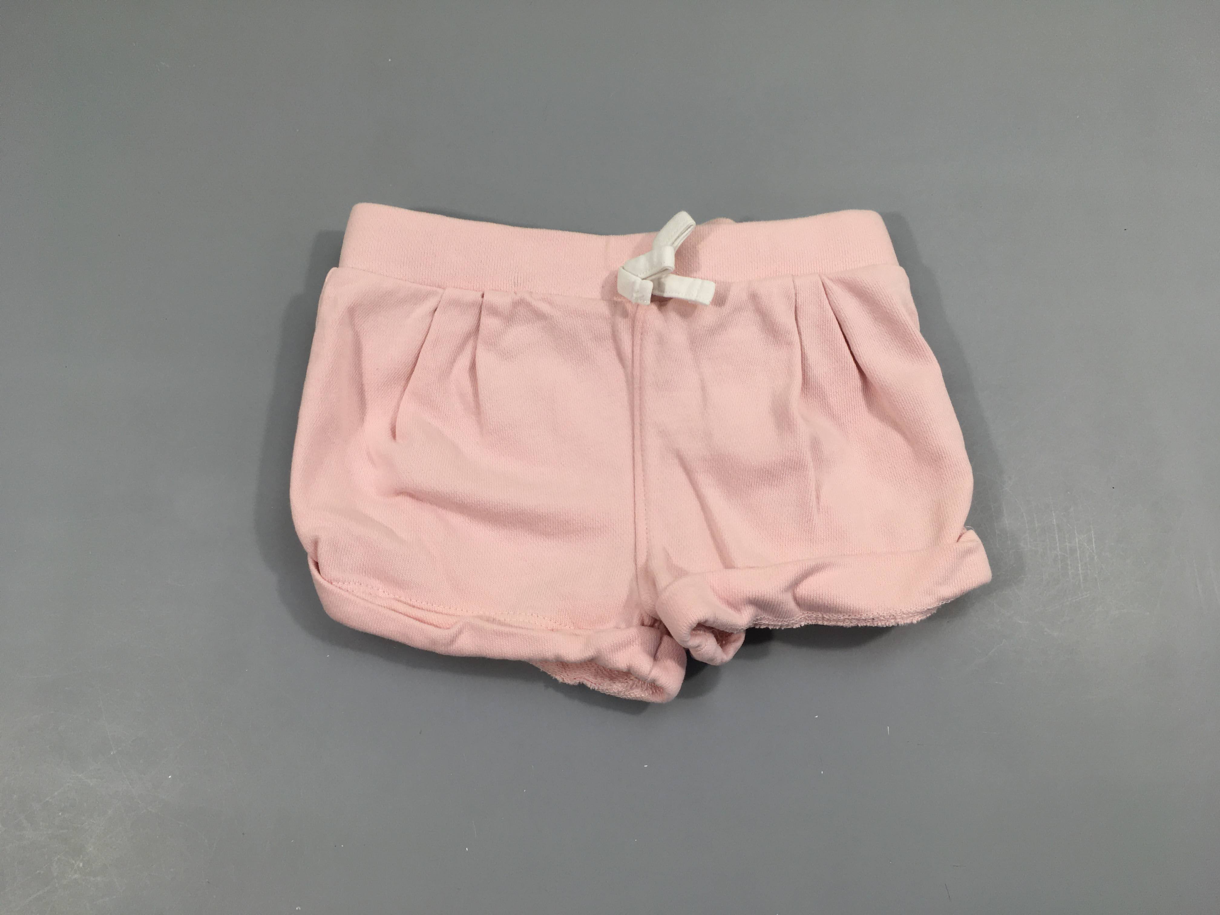 Short molleton rose à revers