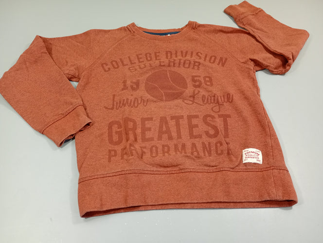 Sweat rouille, ballon de basket " college division", moins cher chez Petit Kiwi