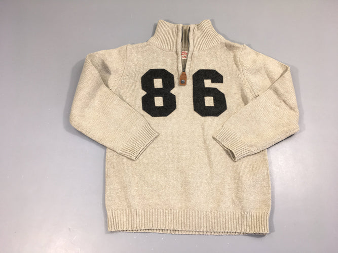 Pull beige chiné 86, moins cher chez Petit Kiwi