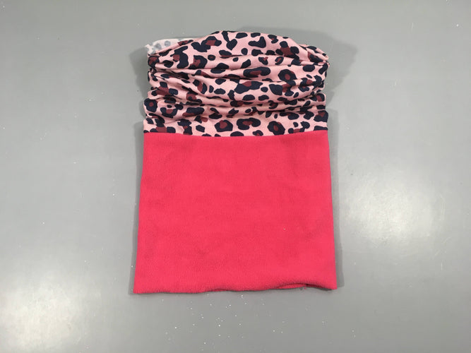 Tour de cou polar/jersey rose léopard, moins cher chez Petit Kiwi