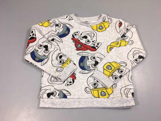 Sweat matelassé gris chiné Paw Patrol, moins cher chez Petit Kiwi