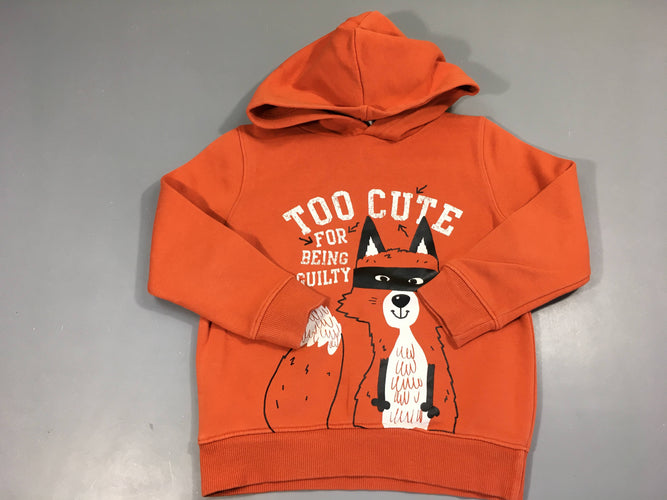 Sweat à capuche orange renard, moins cher chez Petit Kiwi