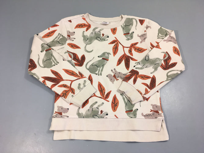Sweat beige chiens, moins cher chez Petit Kiwi
