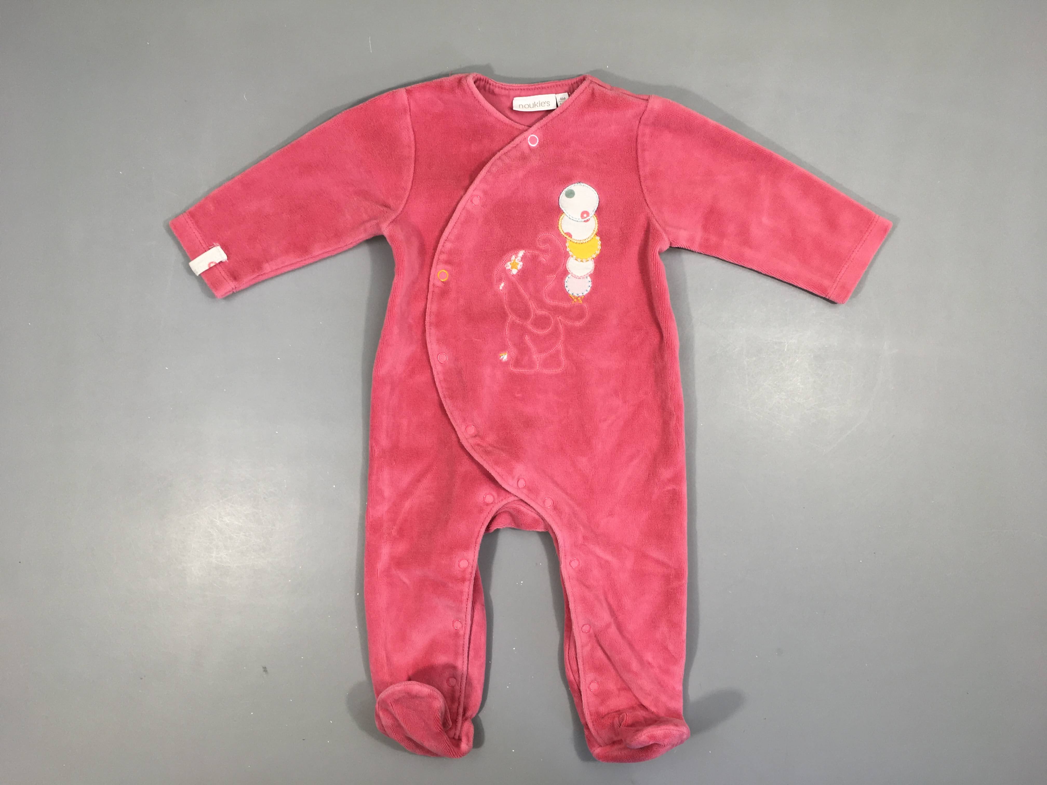 Pyjama velours rose éléphant