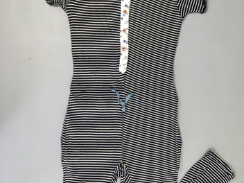 Combinaison m.c jersey bleu foncé rayé blanc