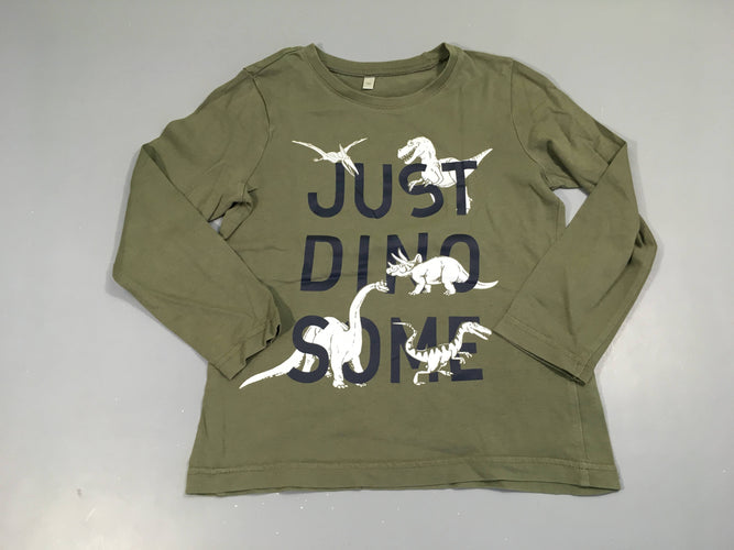 T-shirt m.l vert dino, moins cher chez Petit Kiwi