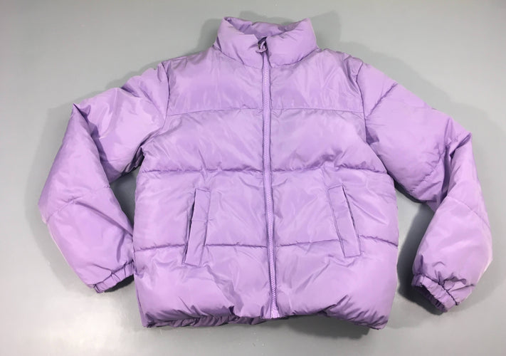 Doudoune courte zippée mauve, moins cher chez Petit Kiwi