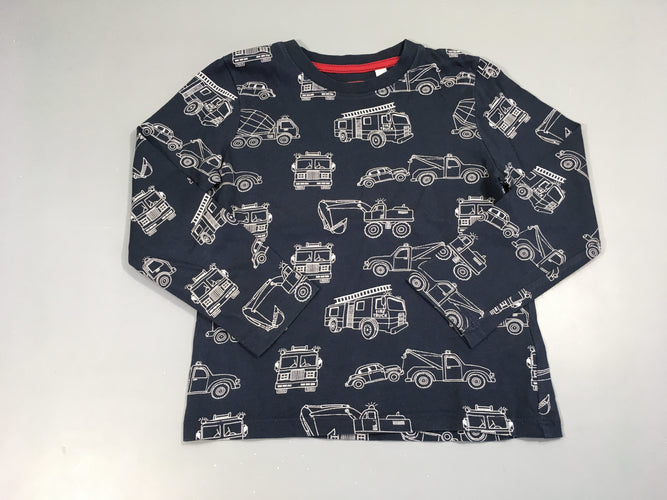 T-shirt m.l bleu marine véhicules, moins cher chez Petit Kiwi