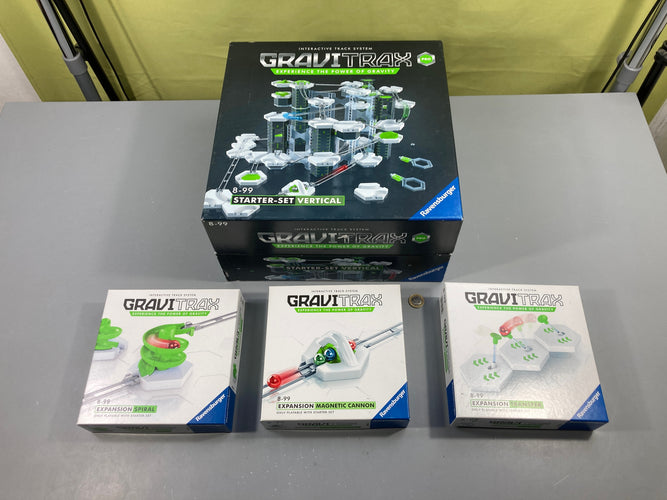 Gravitrax Starterset Pro Vertical +3 extensions: Transfert + Spirale + Canon, valeur neuf 75€, moins cher chez Petit Kiwi