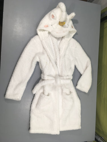 Peignoir velours blanc à capuche licrone, petite tache à l'avant, moins cher chez Petit Kiwi