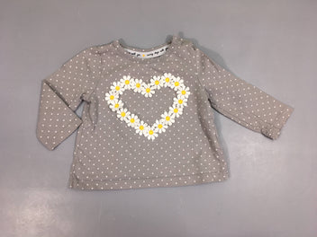 T-shirt m.l gris pois marguerites