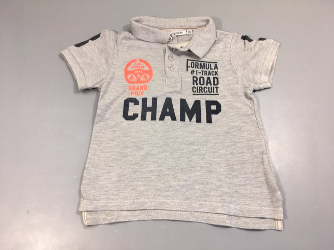 Polo m.c gris chiné Champ, moins cher chez Petit Kiwi