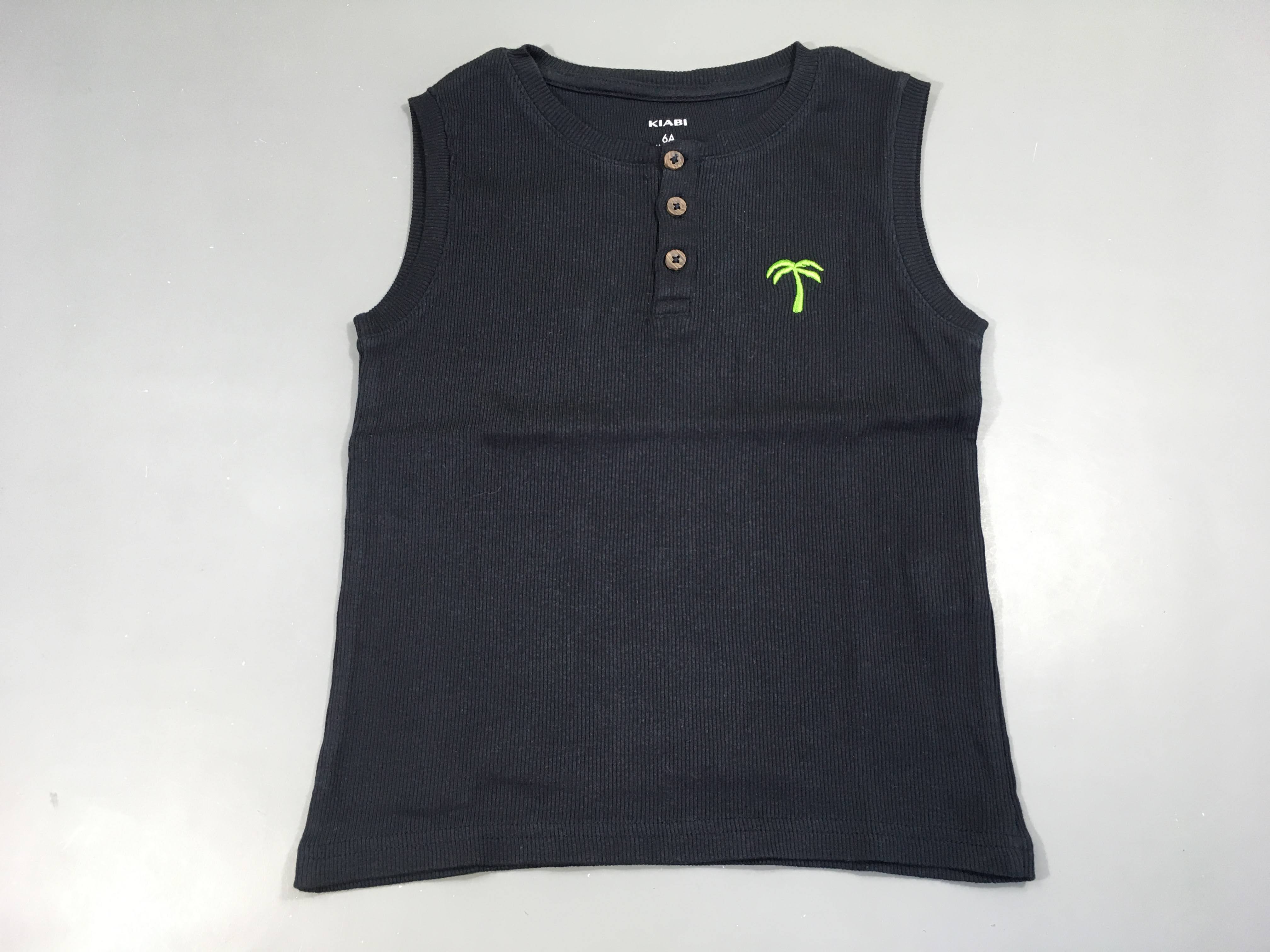 Débardeur noir côtes palmier