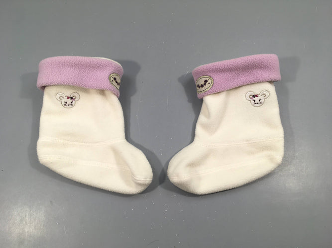 Chaussons écru/parme souris, 27-28, moins cher chez Petit Kiwi