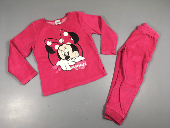 Pyjama 2pcs velours rose Minnie, moins cher chez Petit Kiwi