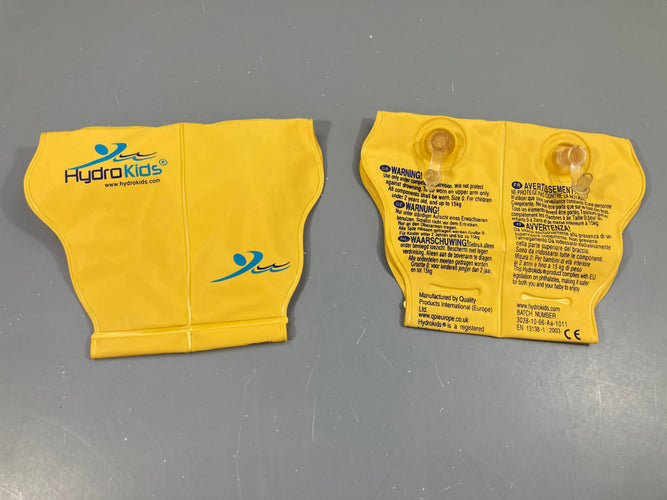Bouées brassards jaunes Hydrokids, max 15kg, moins cher chez Petit Kiwi