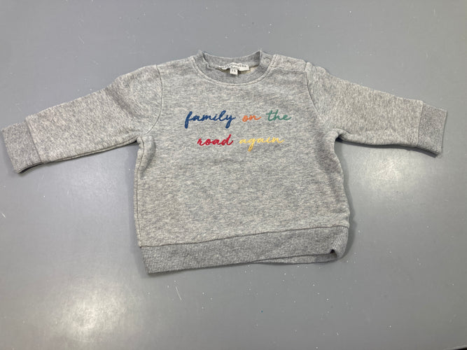 Sweat gris family on the road again, moins cher chez Petit Kiwi