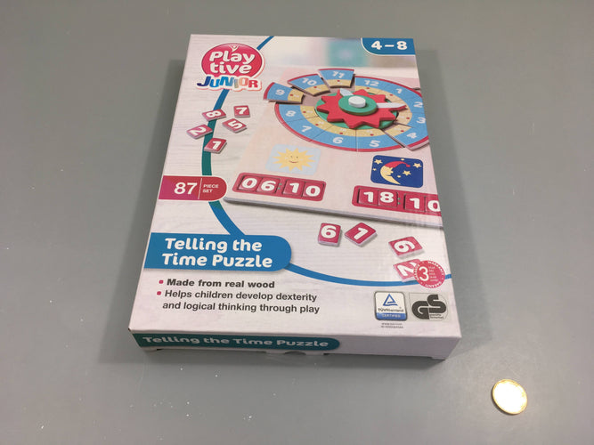 NEUF Puzzle horloge, 4-8a, boite un peu décolorée, moins cher chez Petit Kiwi