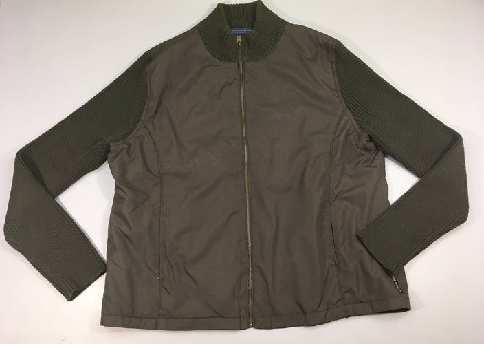 Gilet veste bi-matière brun foncé Adolfo Dominguez, moins cher chez Petit Kiwi