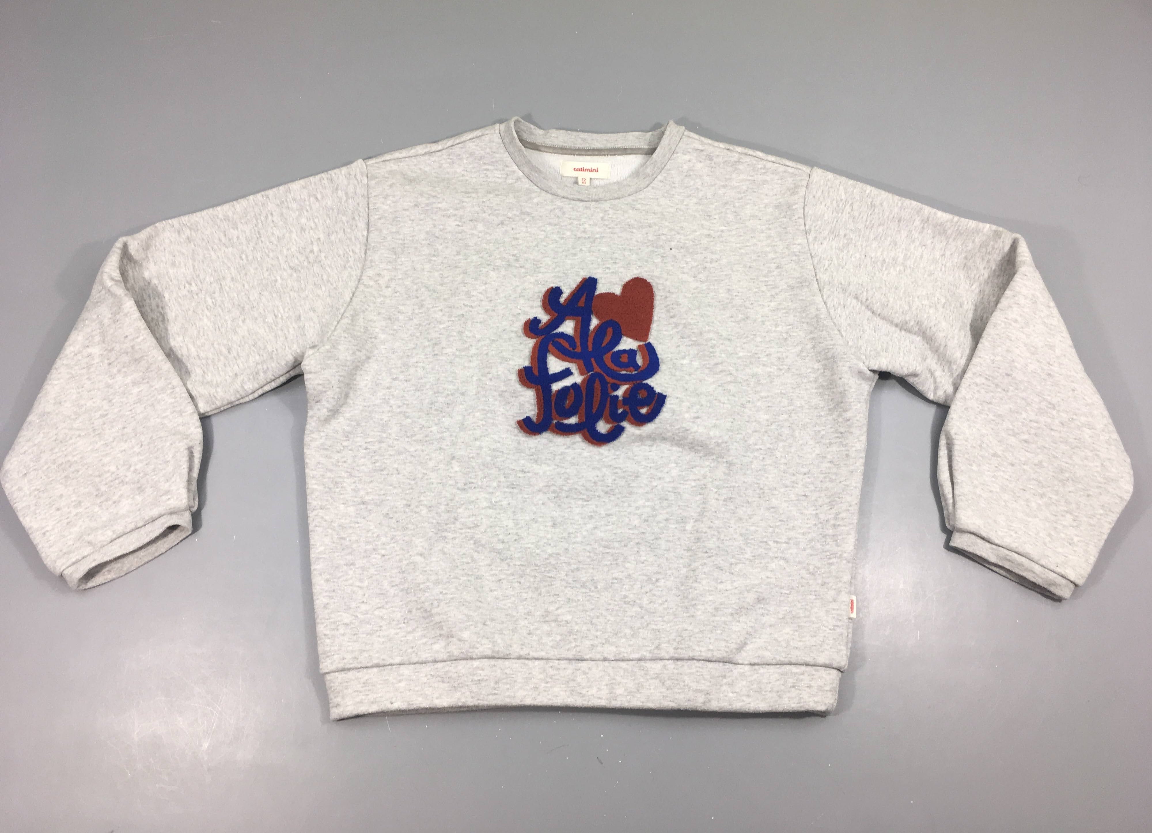 Sweat gris chiné irisé Jolie texturé