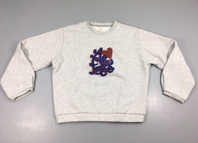 Sweat gris chiné irisé Jolie texturé, moins cher chez Petit Kiwi