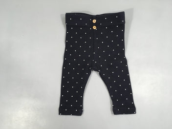 Legging mailles bleu marine pois