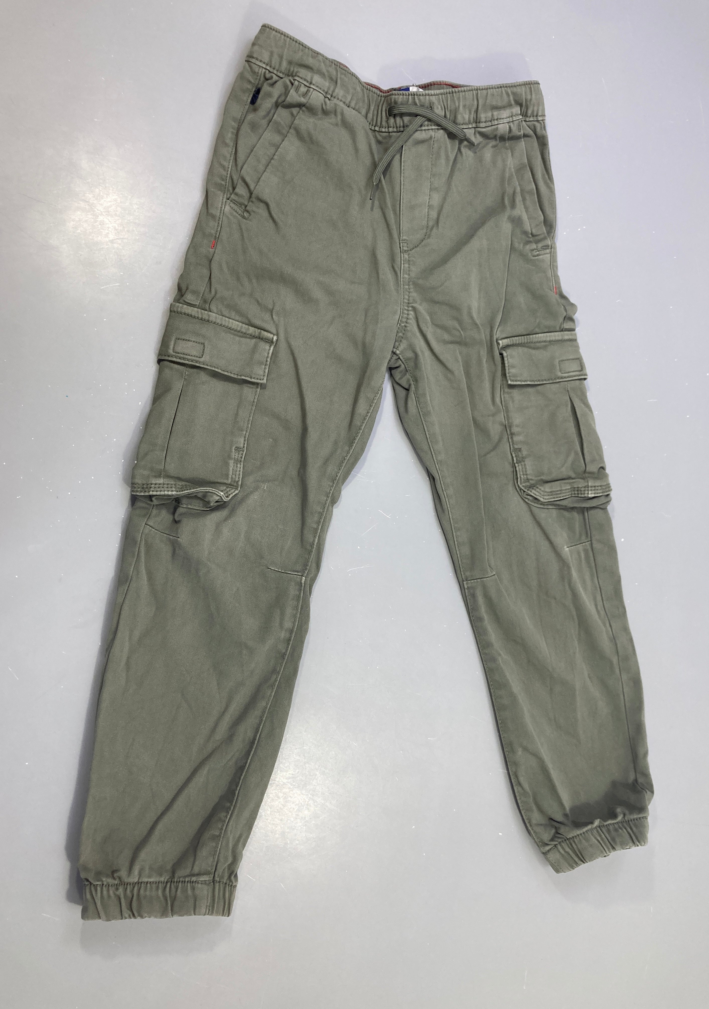 Pantalon cargo taille et chevilles élastiques kaki