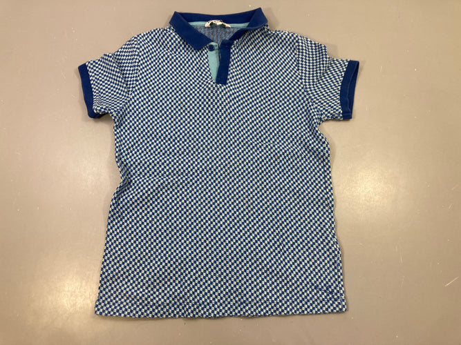 Polo mailles bleu motifs, moins cher chez Petit Kiwi