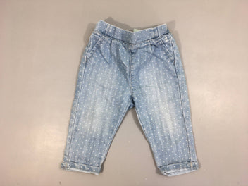Pantalon denim pois à revers